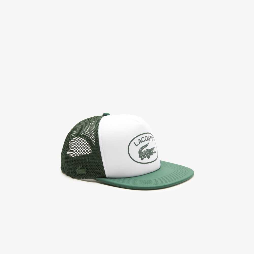 Green / White Lacoste Mesh And Neoprene Cap | GDRBPA-386