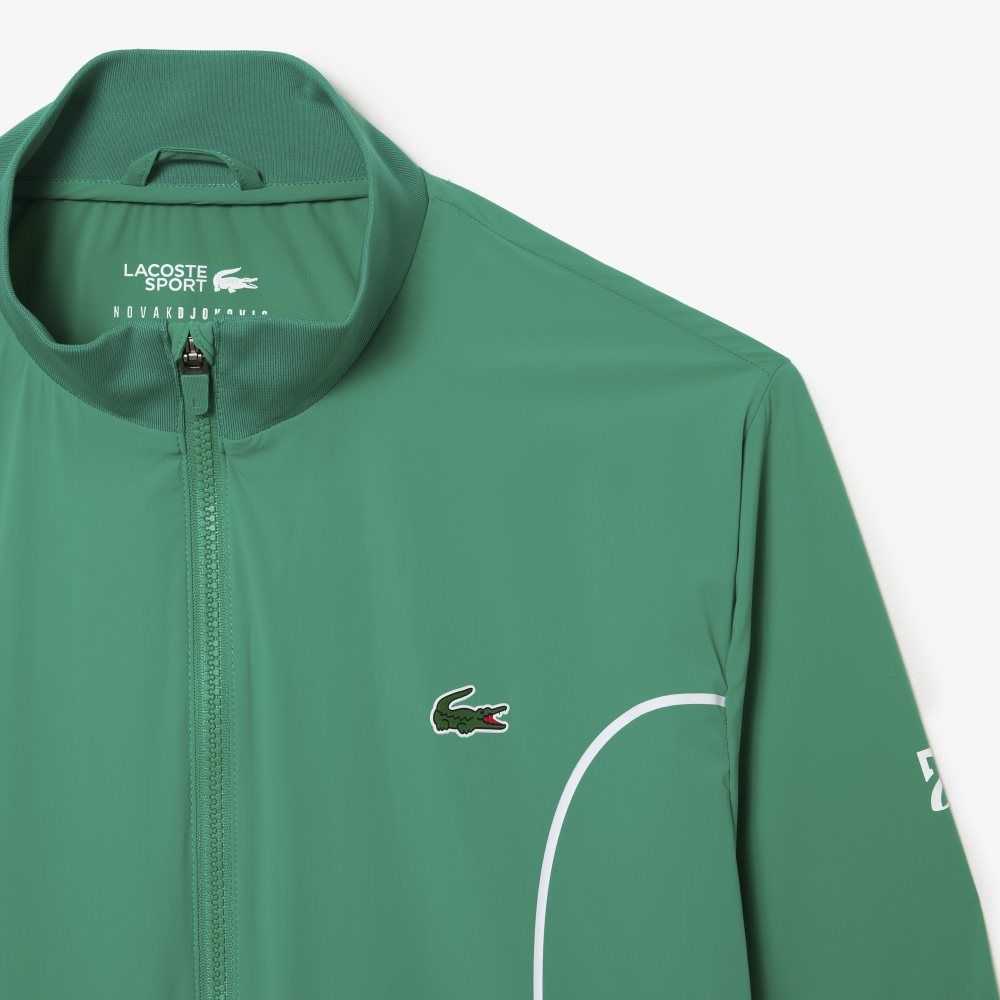 Green / White Lacoste SPORT x Novak Djokovic Ceremony Jacket | VJTKMO-327