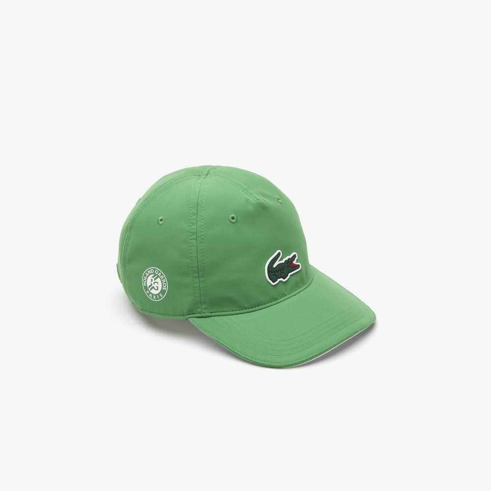 Green / White Lacoste Sport Roland Garros Edition Microfiber Cap | PFXLRK-930