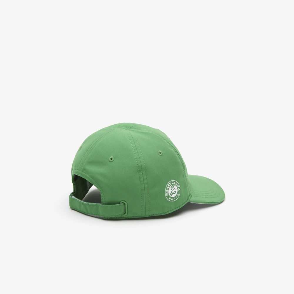 Green / White Lacoste Sport Roland Garros Edition Microfiber Cap | PFXLRK-930