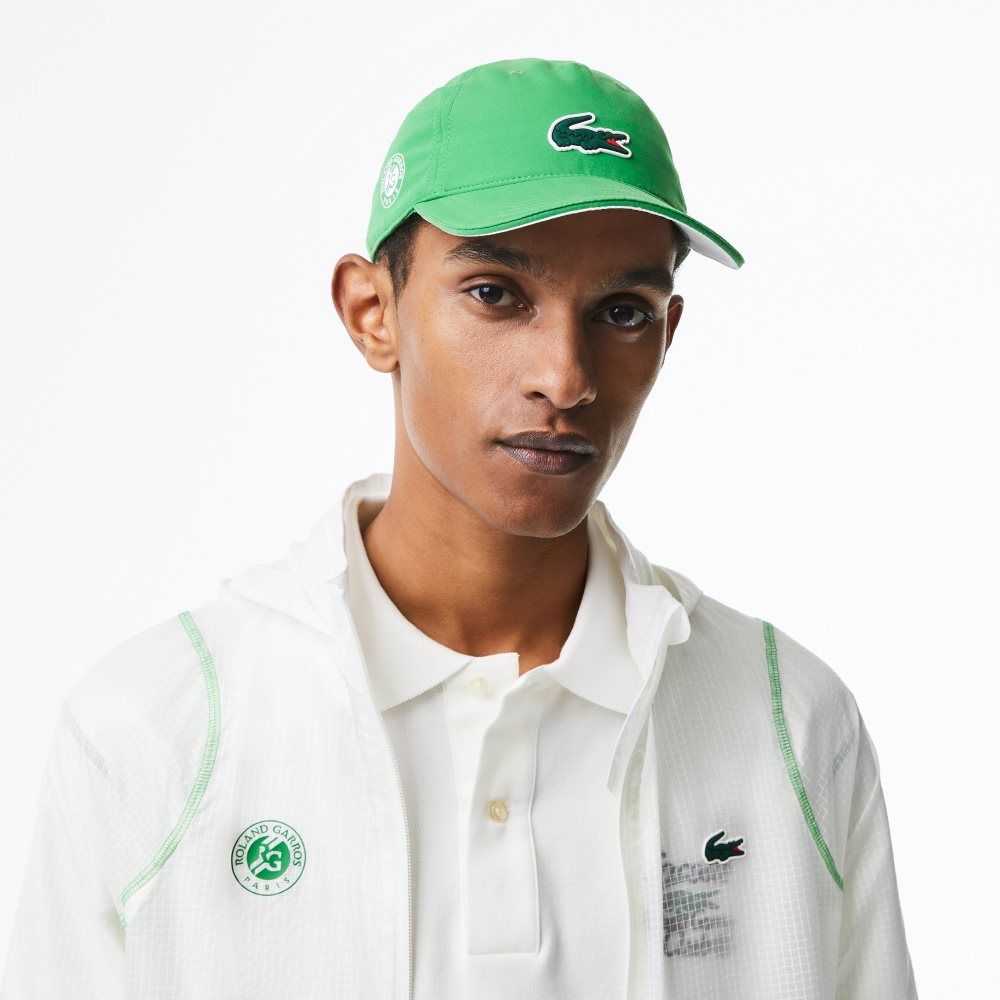 Green / White Lacoste Sport Roland Garros Edition Microfiber Cap | PFXLRK-930