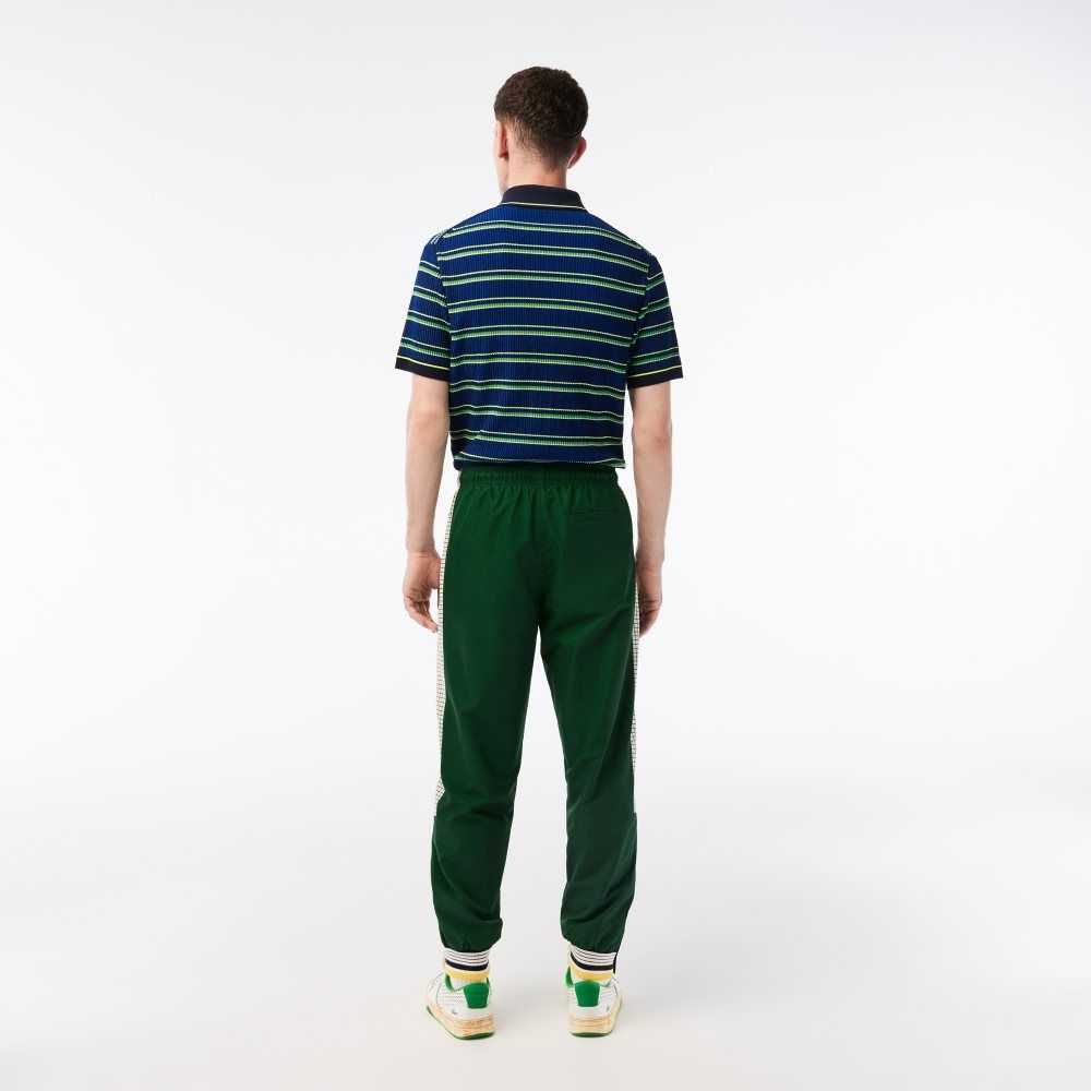 Green / White Lacoste Tennis Print Track Pants | TABFSX-704