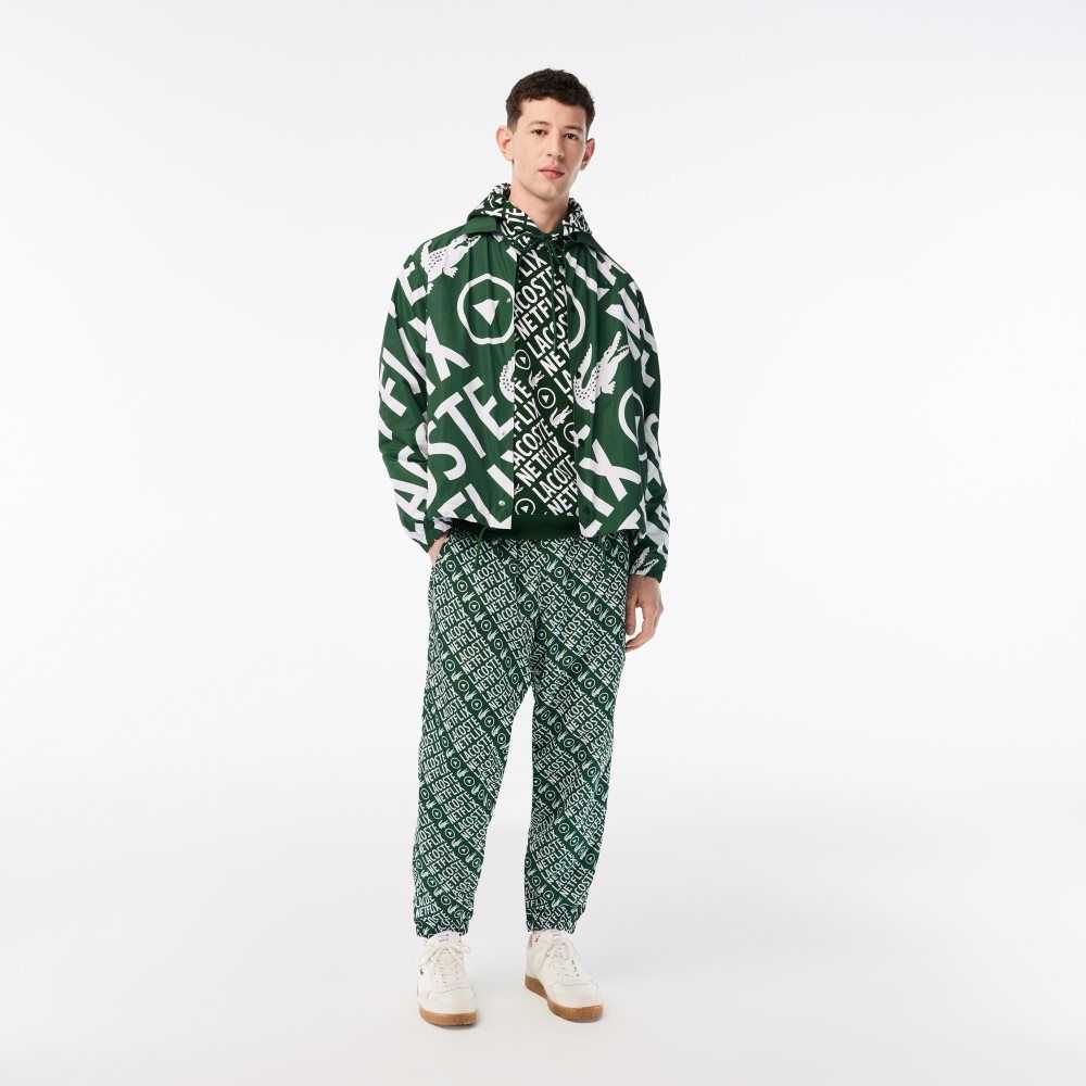 Green / White Lacoste x Netflix Loose Fit Organic Cotton Sweatshirt | GUPBAF-367