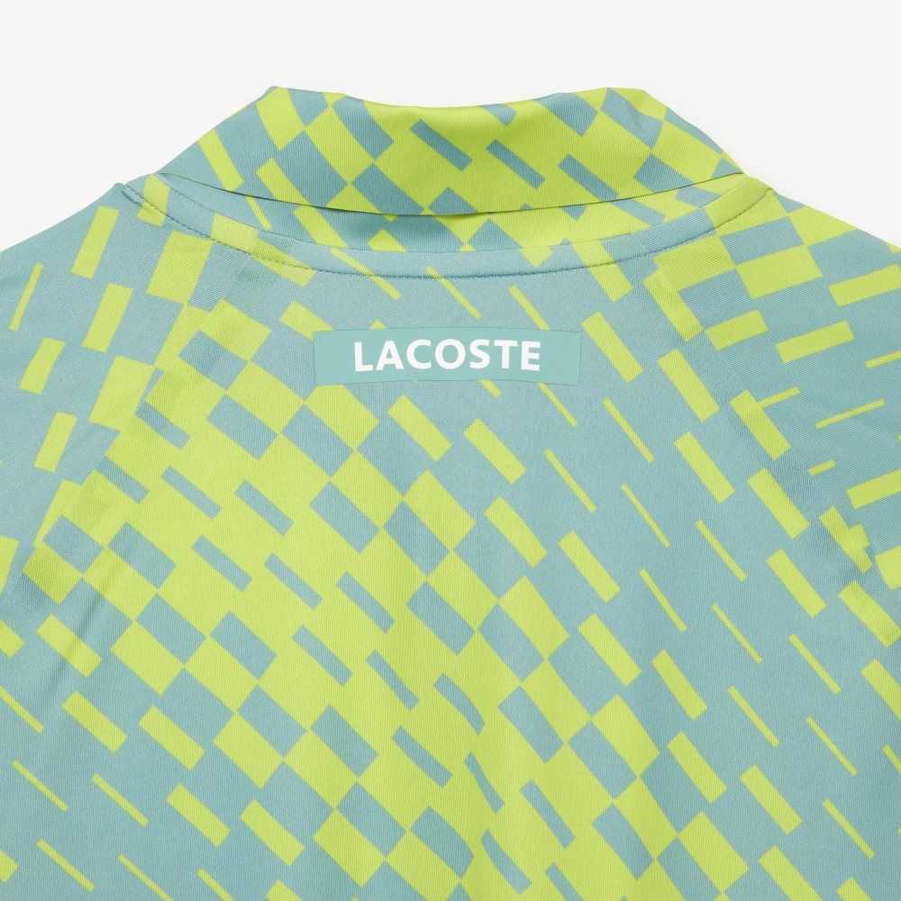 Green / Yellow / Light Green Lacoste Tennis x Novak Djokovic Player Version Polo | IYXQRG-801