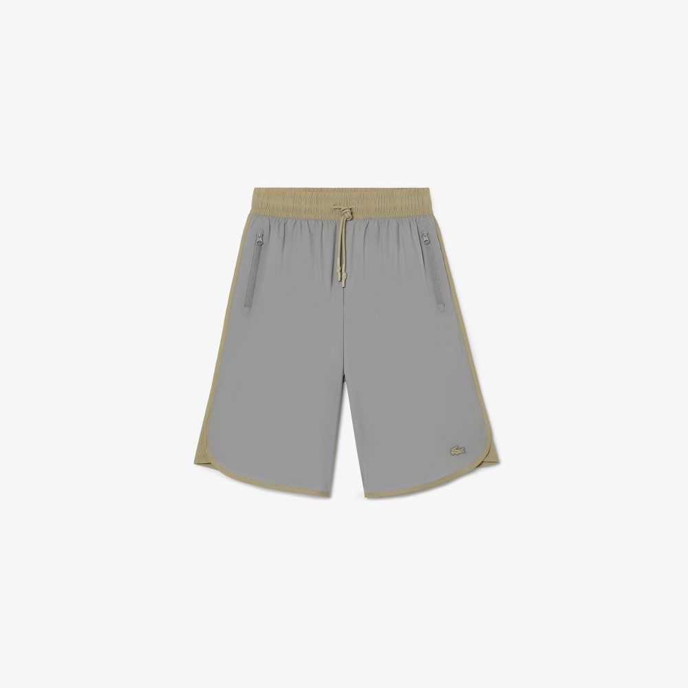 Grey / Beige Lacoste Two-Tone Bermuda Shorts | HUEXDJ-761