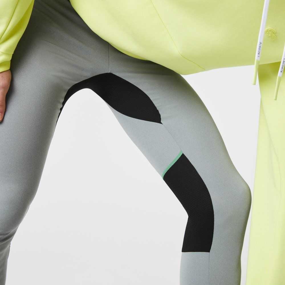 Grey Chine / Black / White Lacoste SPORT Leggings | VEGTNF-083