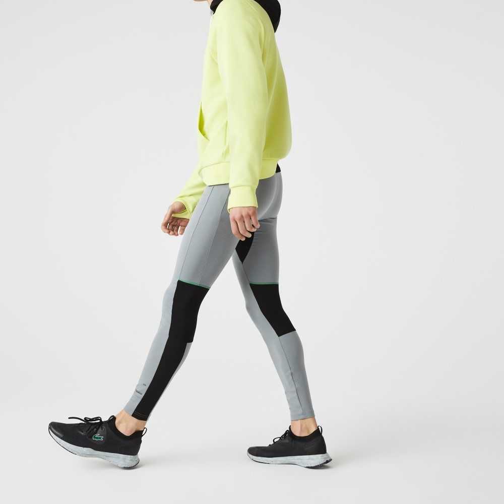 Grey Chine / Black / White Lacoste SPORT Leggings | VEGTNF-083