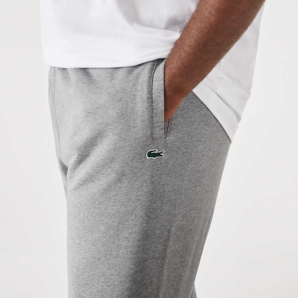 Grey Chine Lacoste Big Fit Cotton Fleece Trackpants | GUWPFC-084