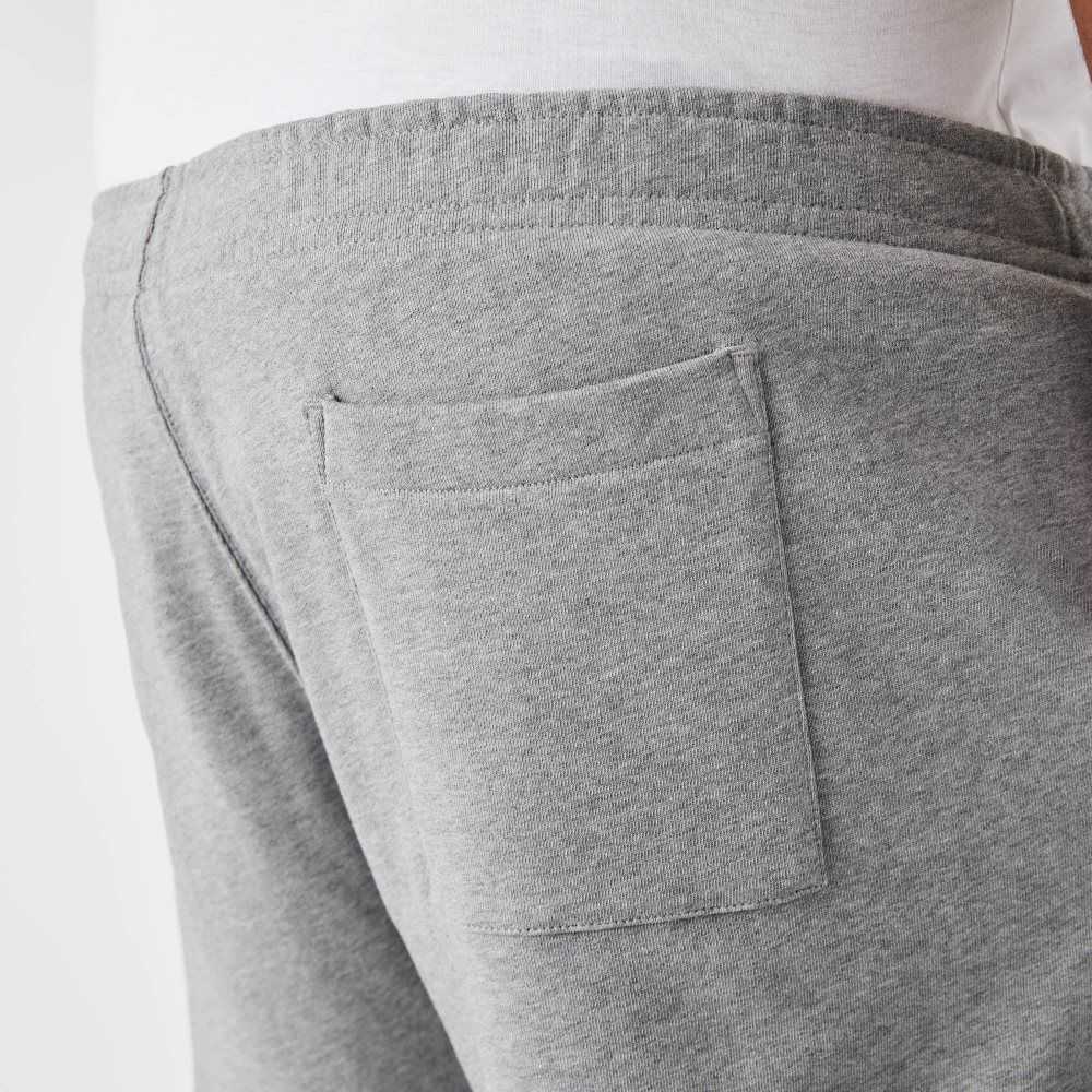 Grey Chine Lacoste Big Fit Cotton Fleece Trackpants | GUWPFC-084