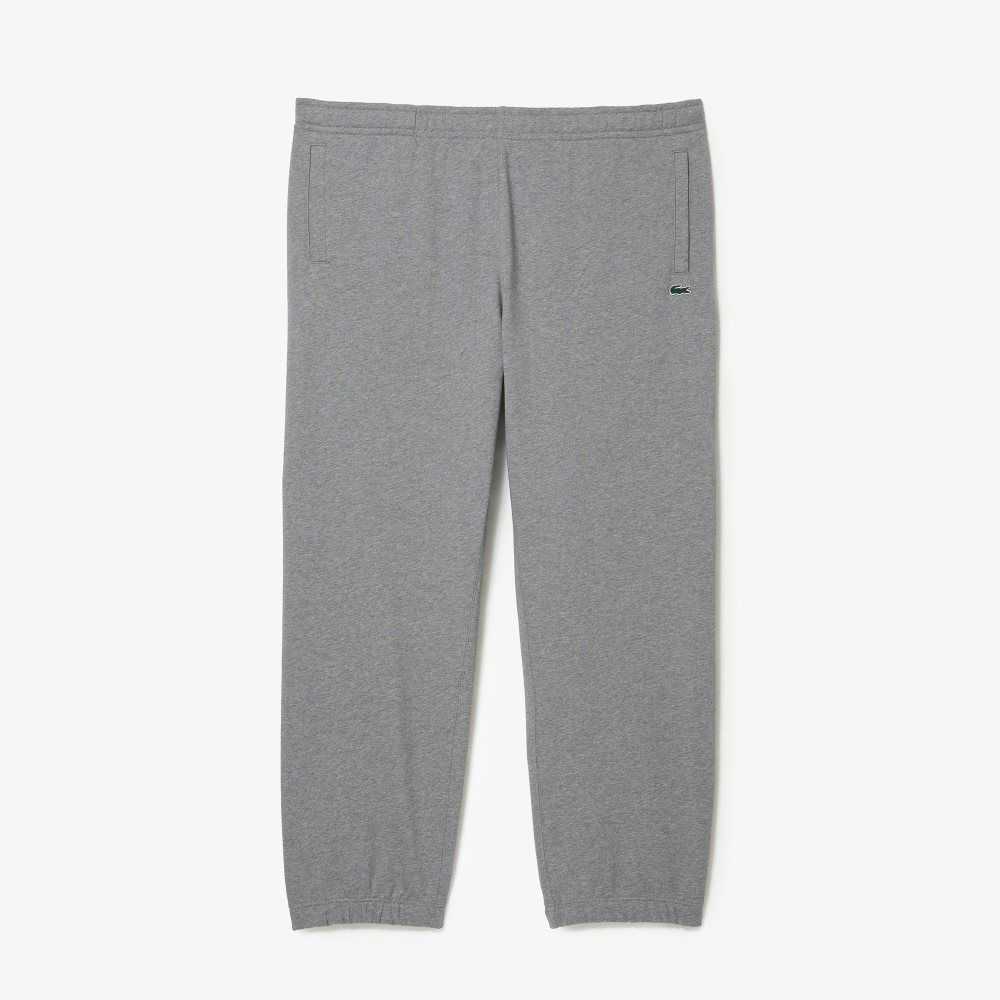 Grey Chine Lacoste Big Fit Cotton Fleece Trackpants | GUWPFC-084