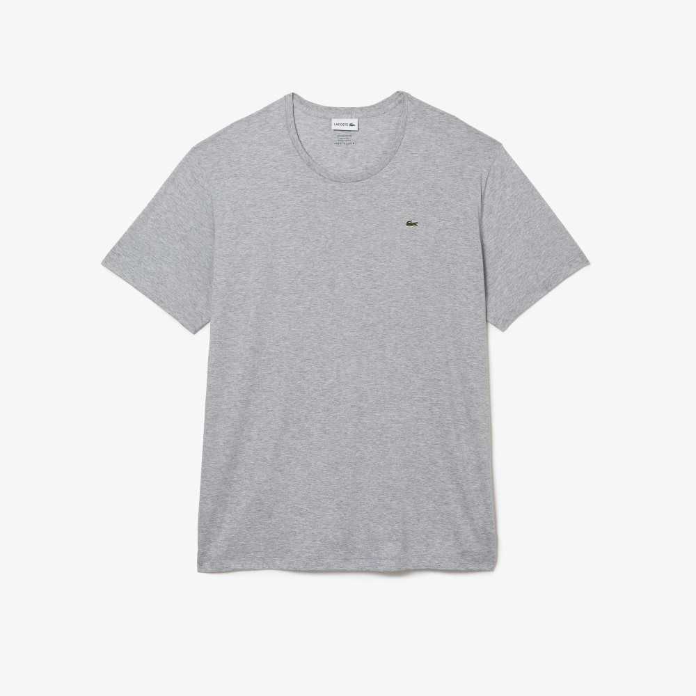 Grey Chine Lacoste Big Fit Crew Neck Cotton Jersey T-Shirt | RJALHF-914