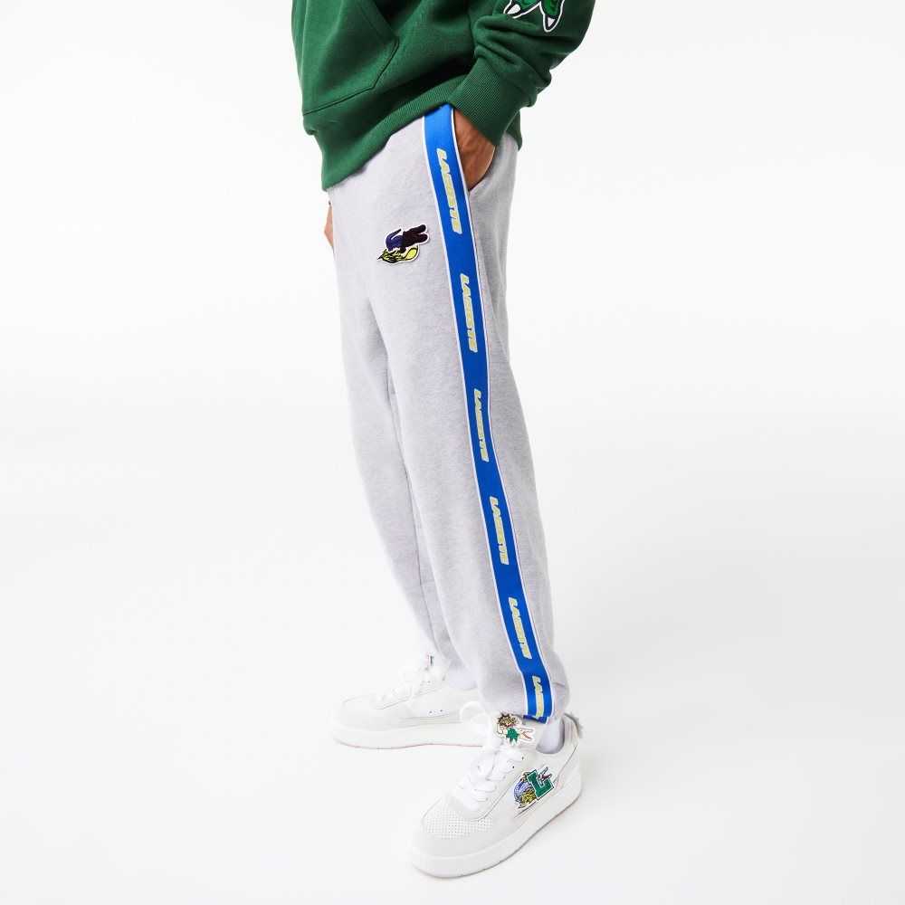 Grey Chine Lacoste Branded Band Trackpants | HRYEMW-829