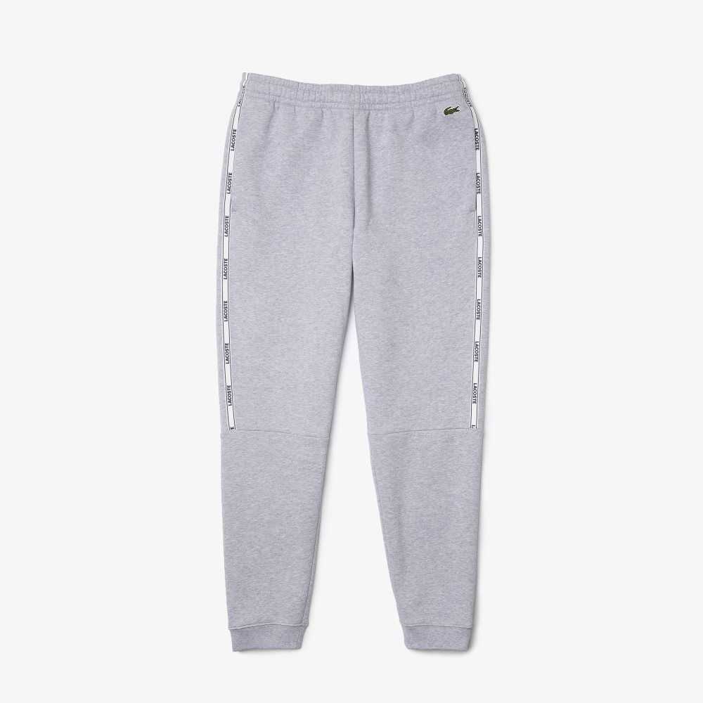 Grey Chine Lacoste Branded Bands Skinny Fleece Jogging Pants | PFZIES-157