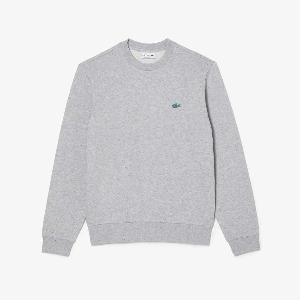 Grey Chine Lacoste Classic Fit Speckled Print Fleece Sweatshirt | JHQUAY-178