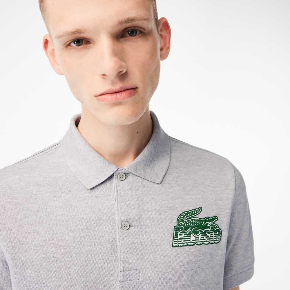 Grey Chine Lacoste Cotton Mini-Pique Polo | JKHRFZ-734