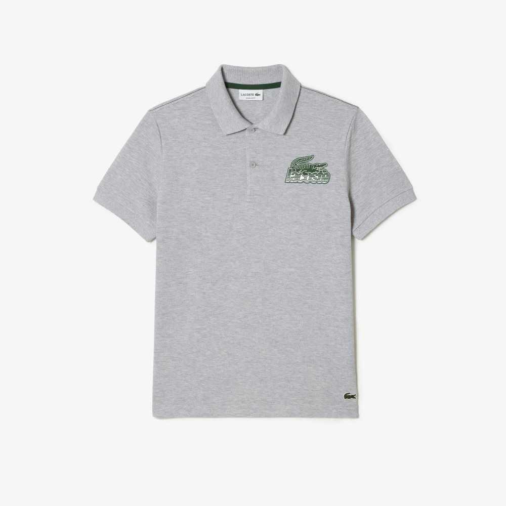 Grey Chine Lacoste Cotton Mini-Pique Polo | JKHRFZ-734