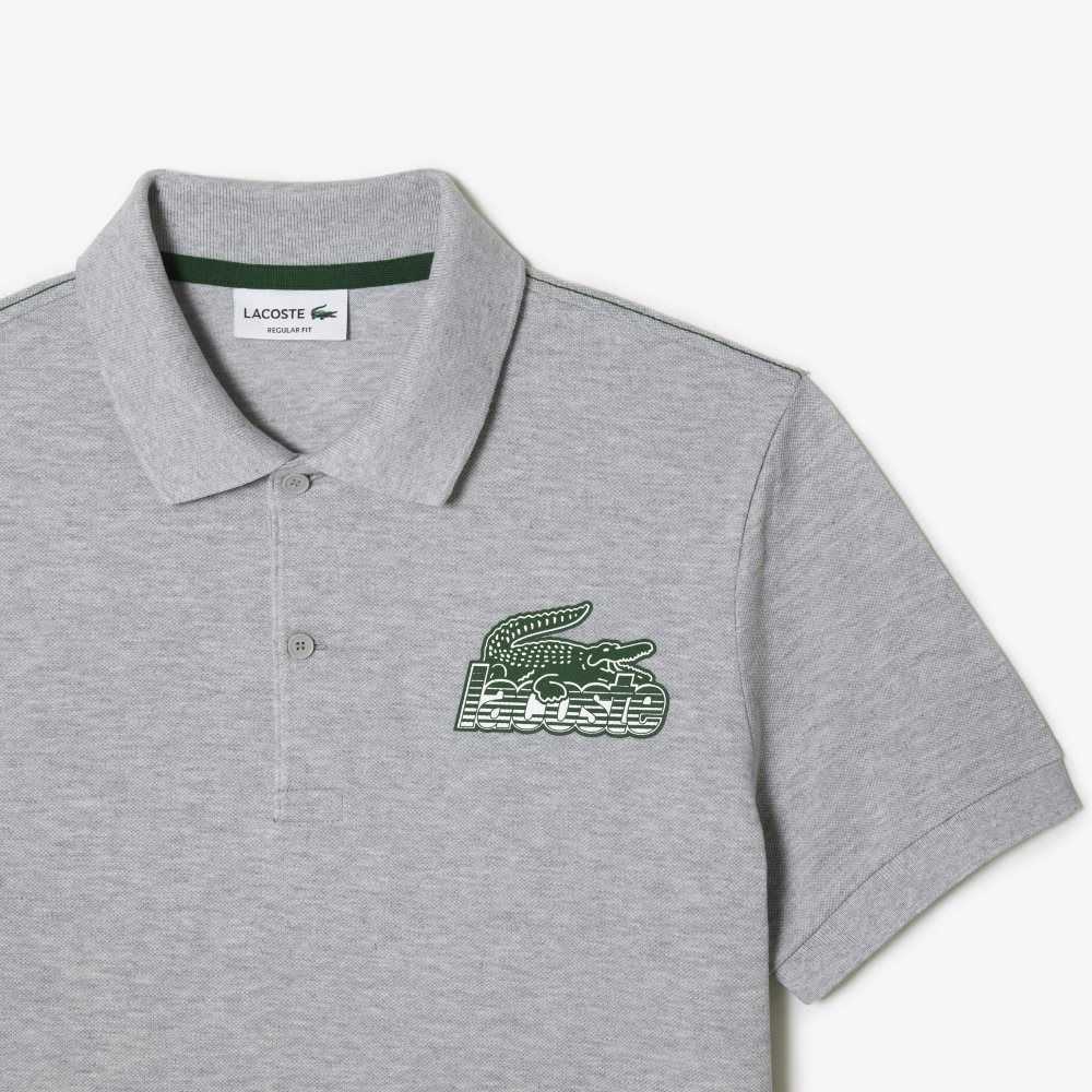 Grey Chine Lacoste Cotton Mini-Pique Polo | JKHRFZ-734