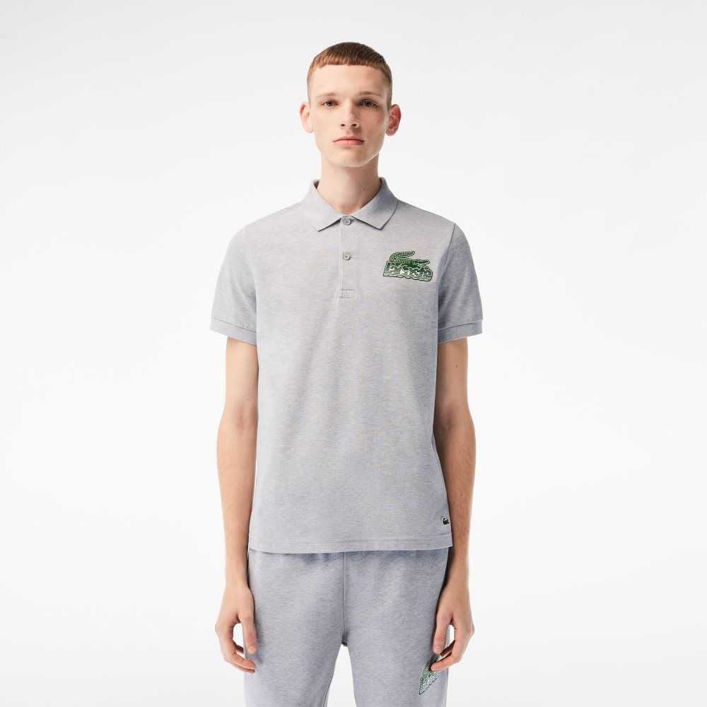 Grey Chine Lacoste Cotton Mini-Pique Polo | JKHRFZ-734