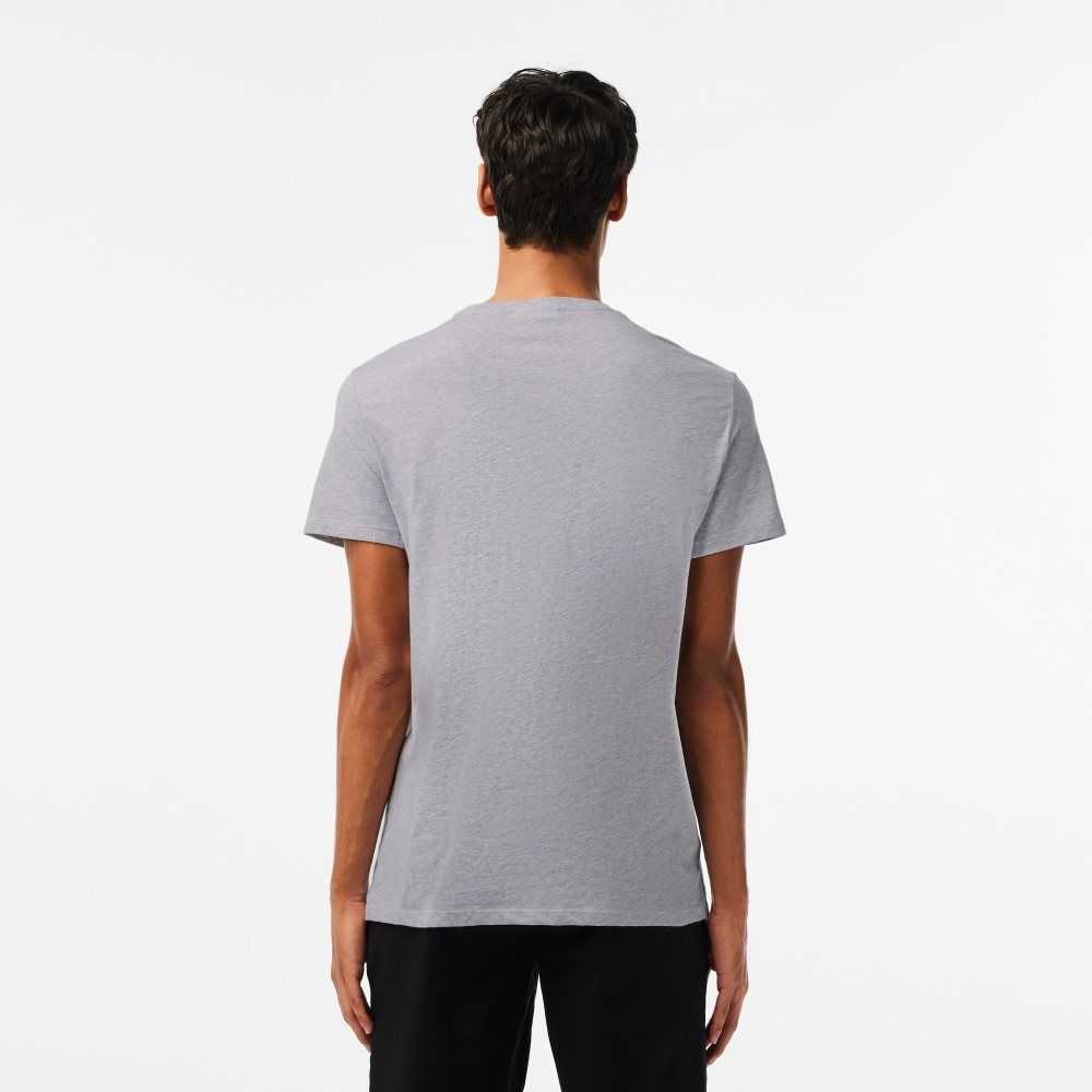 Grey Chine Lacoste Crew Neck Pima Cotton Jersey T-Shirt | ATHNFE-629