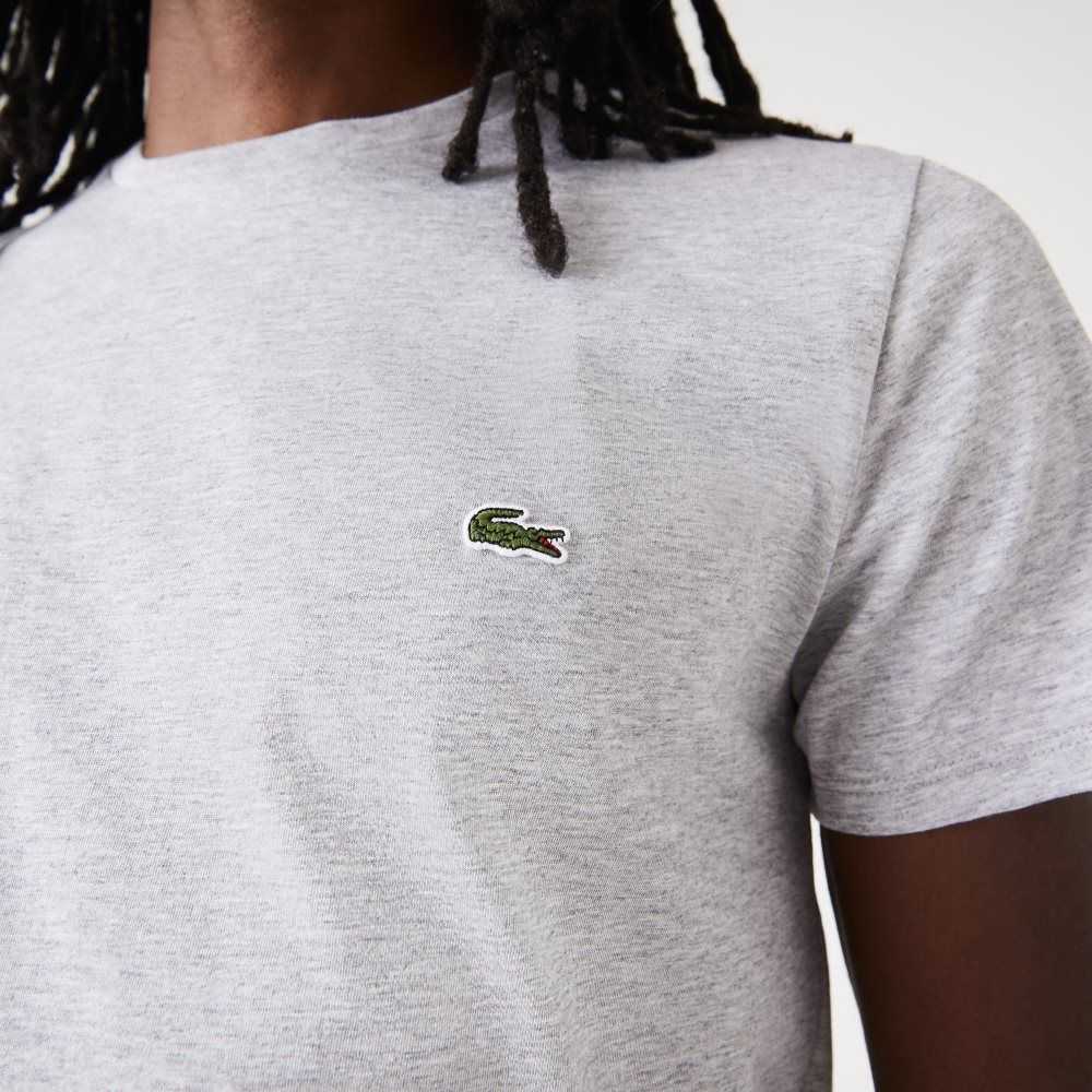 Grey Chine Lacoste Crew Neck Pima Cotton Jersey T-Shirt | ATHNFE-629