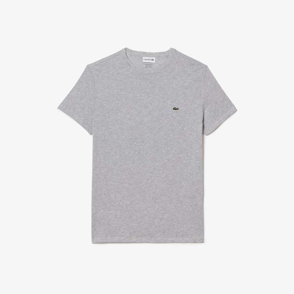 Grey Chine Lacoste Crew Neck Pima Cotton Jersey T-Shirt | ATHNFE-629