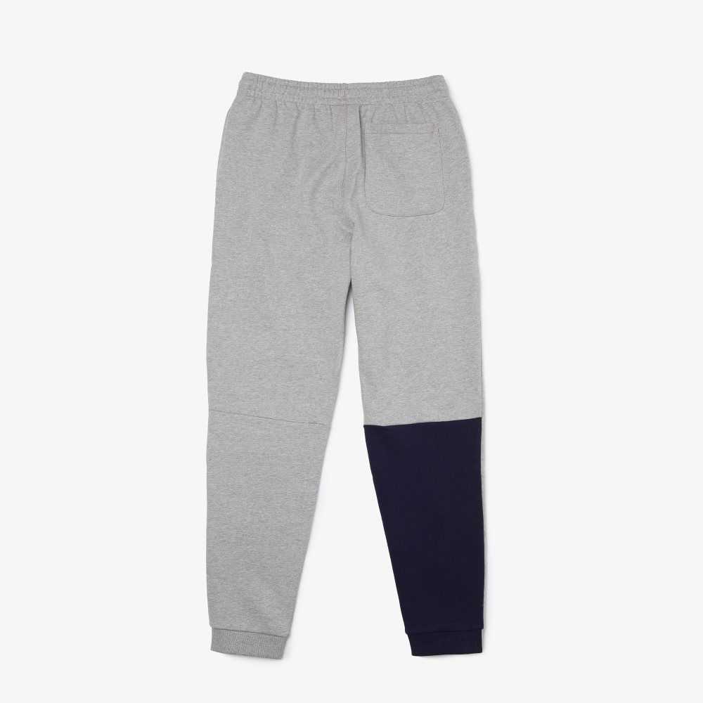 Grey Chine Lacoste Heritage Destructured Branding Cotton Fleece Jogging Pants | LWMXKV-456