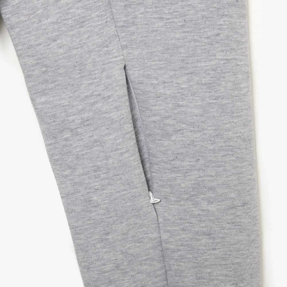 Grey Chine Lacoste High-Neck Cotton Blend Zip Sweatshirt | TVRHAO-402