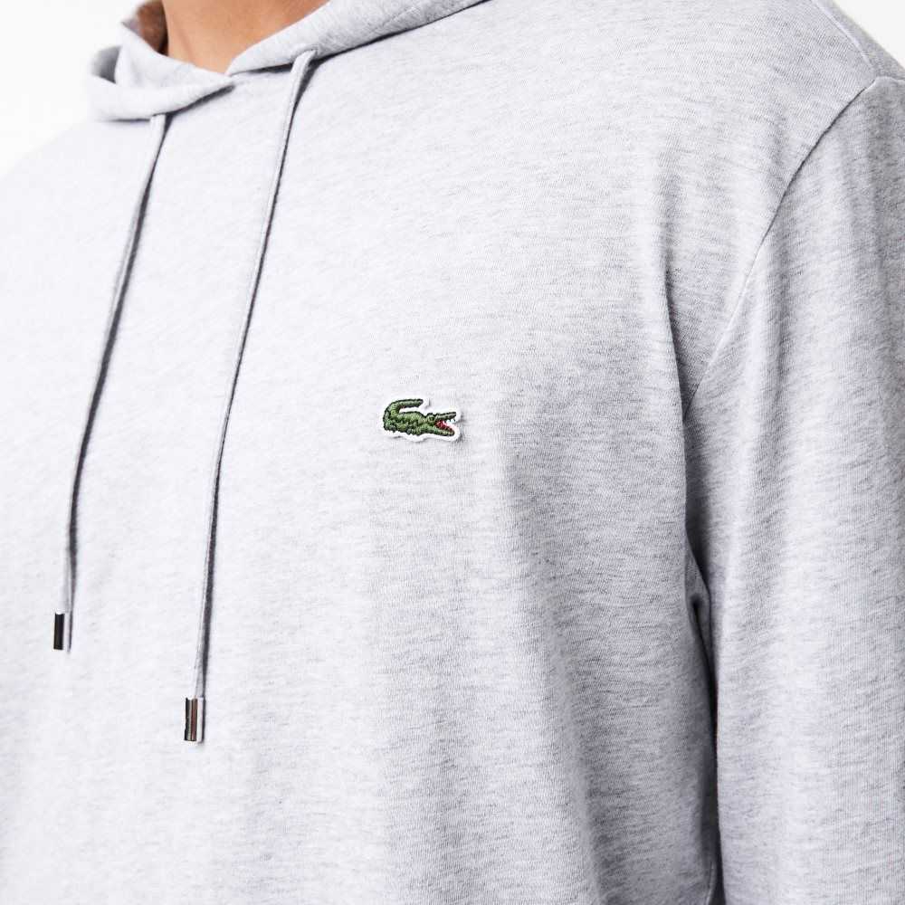 Grey Chine Lacoste Hooded Cotton Jersey Sweatshirt | IAEWPB-273