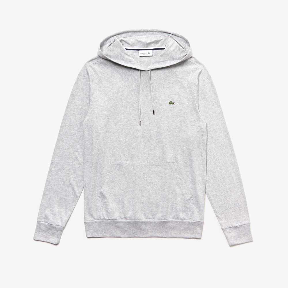 Grey Chine Lacoste Hooded Cotton Jersey Sweatshirt | IAEWPB-273