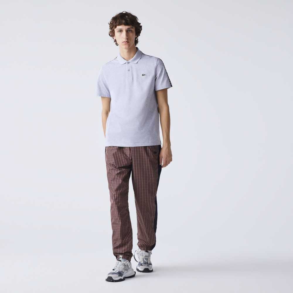 Grey Chine Lacoste Lettered Band Ultra-Lightweight Cotton Polo | ZSHYKX-917