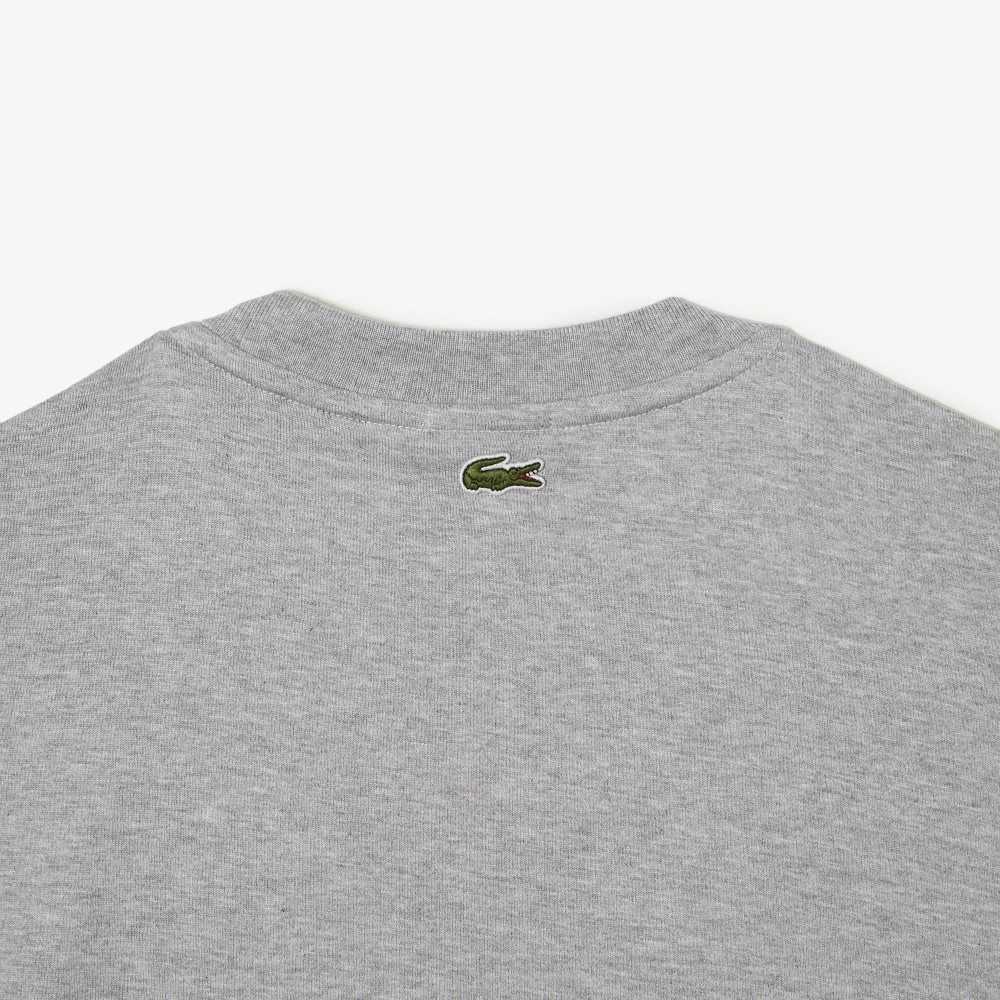 Grey Chine Lacoste Loose Fit Large Crocodile Organic Cotton T-Shirt | JMCYQS-543