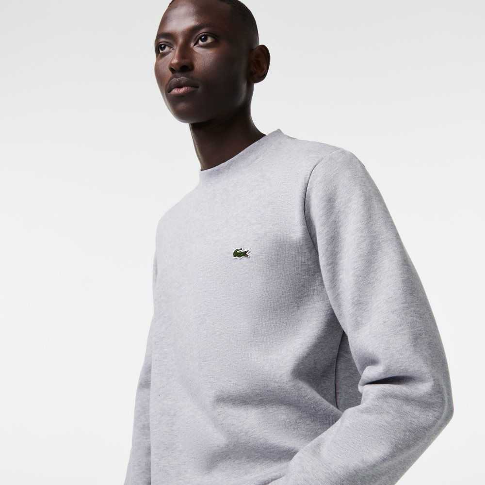 Grey Chine Lacoste Organic Brushed Cotton Sweatshirt | KWYLSR-052