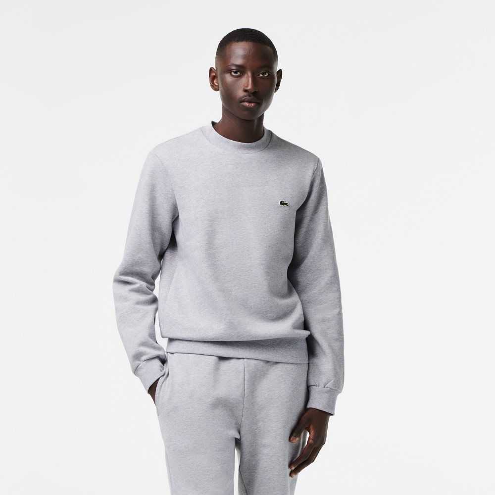 Grey Chine Lacoste Organic Brushed Cotton Sweatshirt | KWYLSR-052