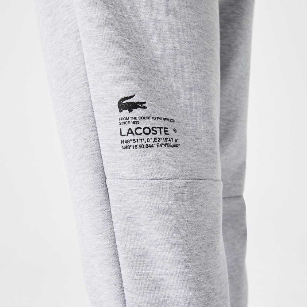 Grey Chine Lacoste Reflective Print Trackpants | PEAKFD-958