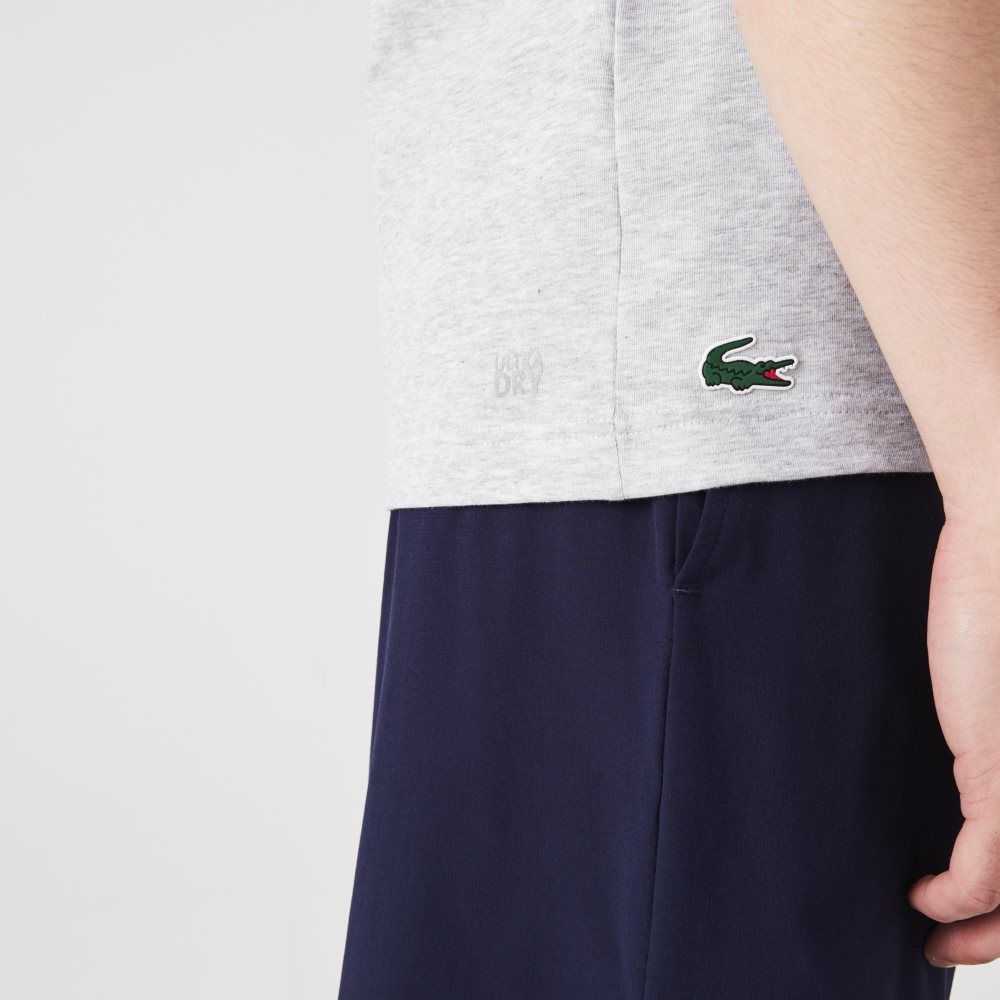 Grey Chine Lacoste SPORT Organic Jersey T-Shirt | YZUDNV-428