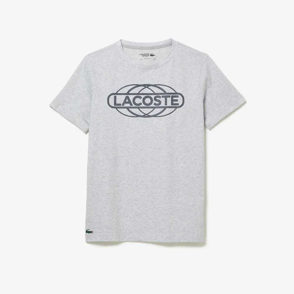 Grey Chine Lacoste SPORT Organic Jersey T-Shirt | YZUDNV-428