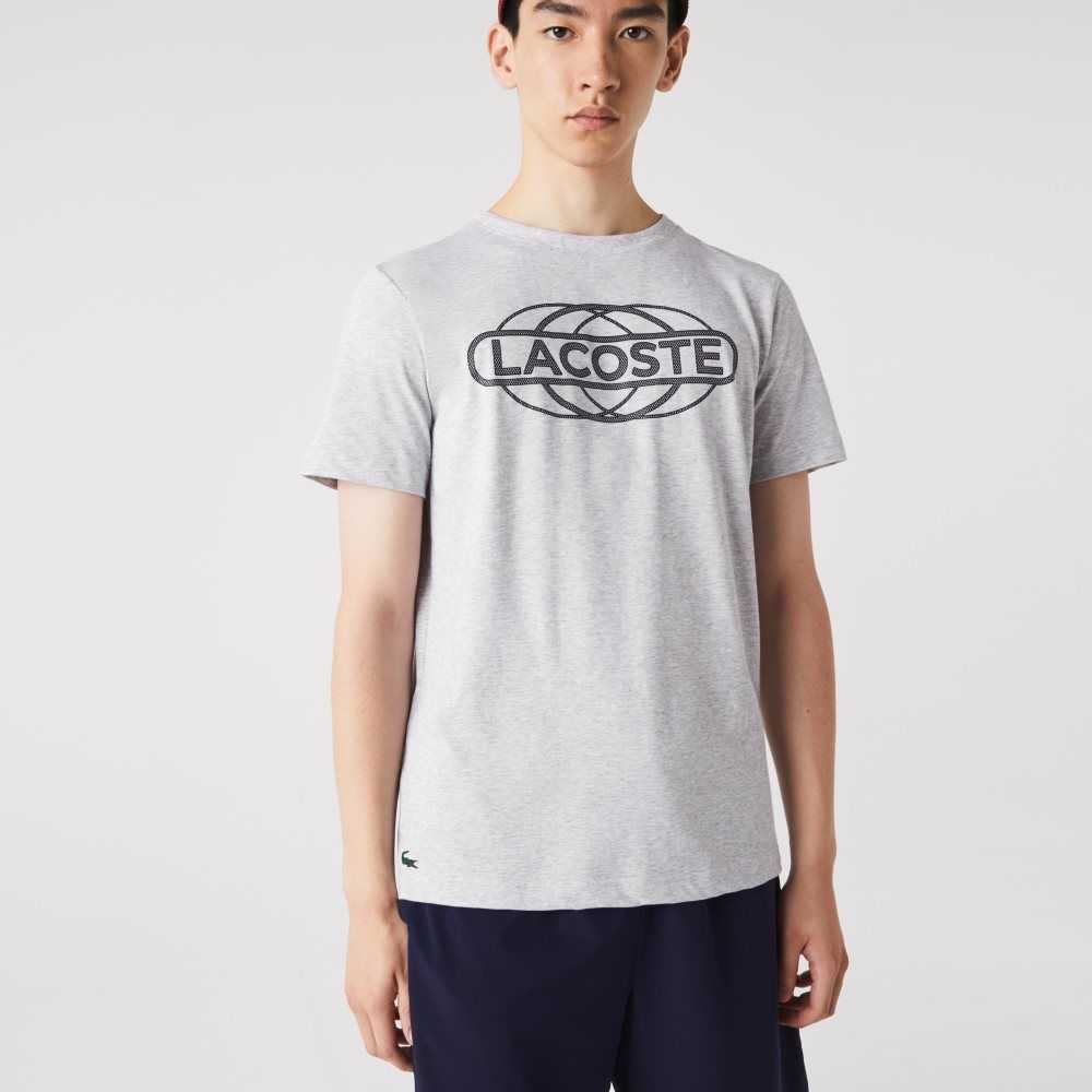 Grey Chine Lacoste SPORT Organic Jersey T-Shirt | YZUDNV-428