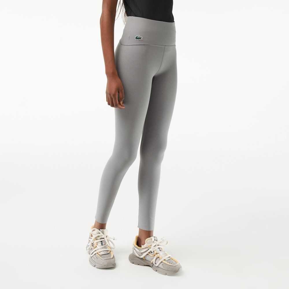 Grey Chine Lacoste SPORT Recycled Polyester Sculpting Leggings | NOSQZG-570