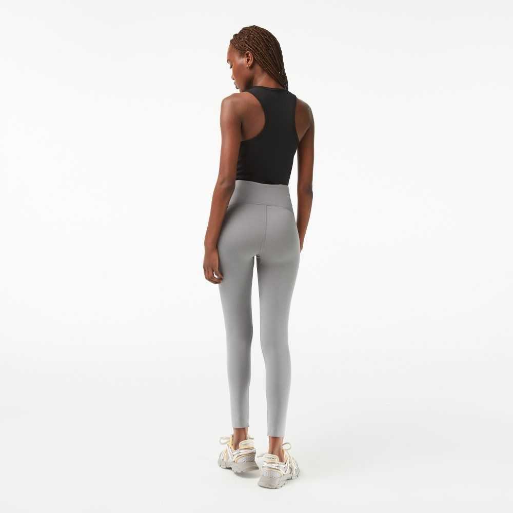 Grey Chine Lacoste SPORT Recycled Polyester Sculpting Leggings | NOSQZG-570