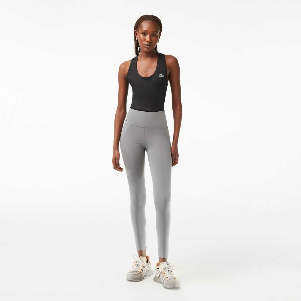 Grey Chine Lacoste SPORT Recycled Polyester Sculpting Leggings | NOSQZG-570