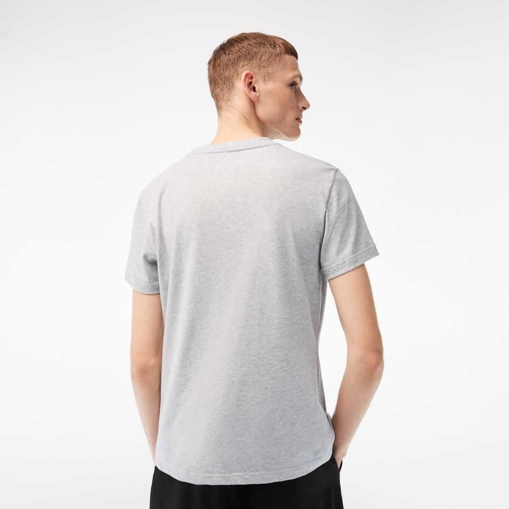 Grey Chine Lacoste SPORT Regular Fit Organic Cotton T-Shirt | GNBRFY-028