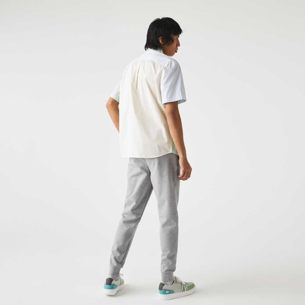 Grey Chine Lacoste Slim Fit Heathered Cotton Blend Tracksuit Pants | GURNEC-306