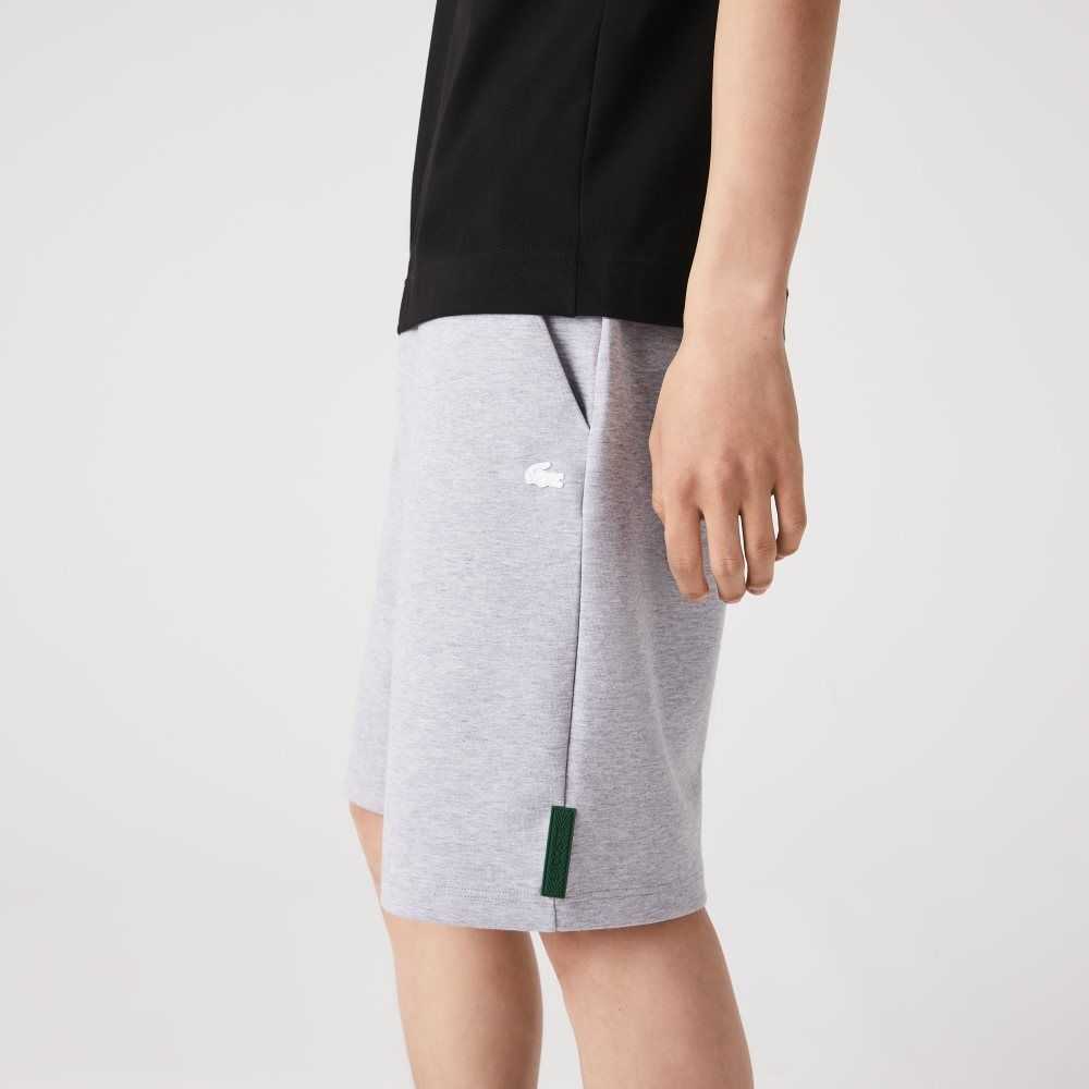 Grey Chine Lacoste Stretch Cotton Blend Shorts | PYSAOW-536