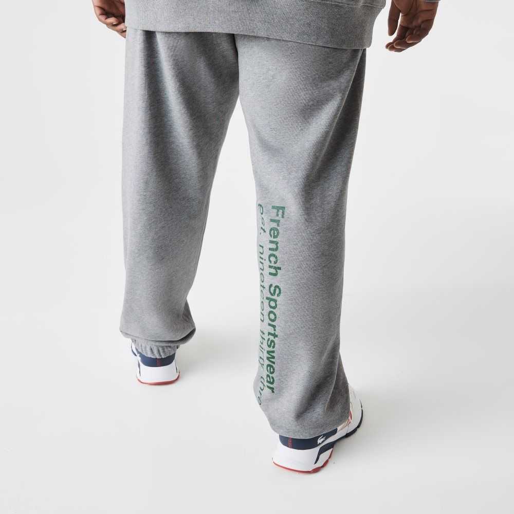 Grey Chine Lacoste Tall Fit Cotton Trackpants | VHXNWR-243