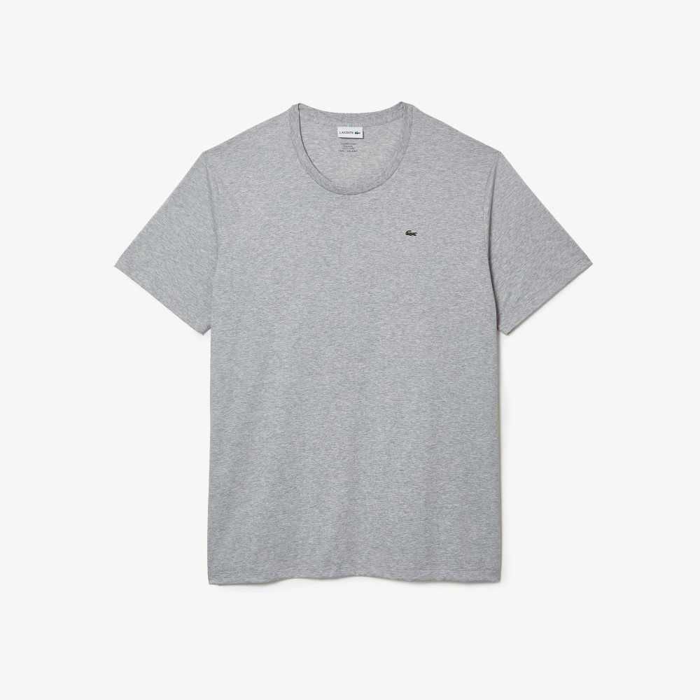 Grey Chine Lacoste Tall Fit Pima Cotton Jersey T-Shirt | ZBLEFV-342