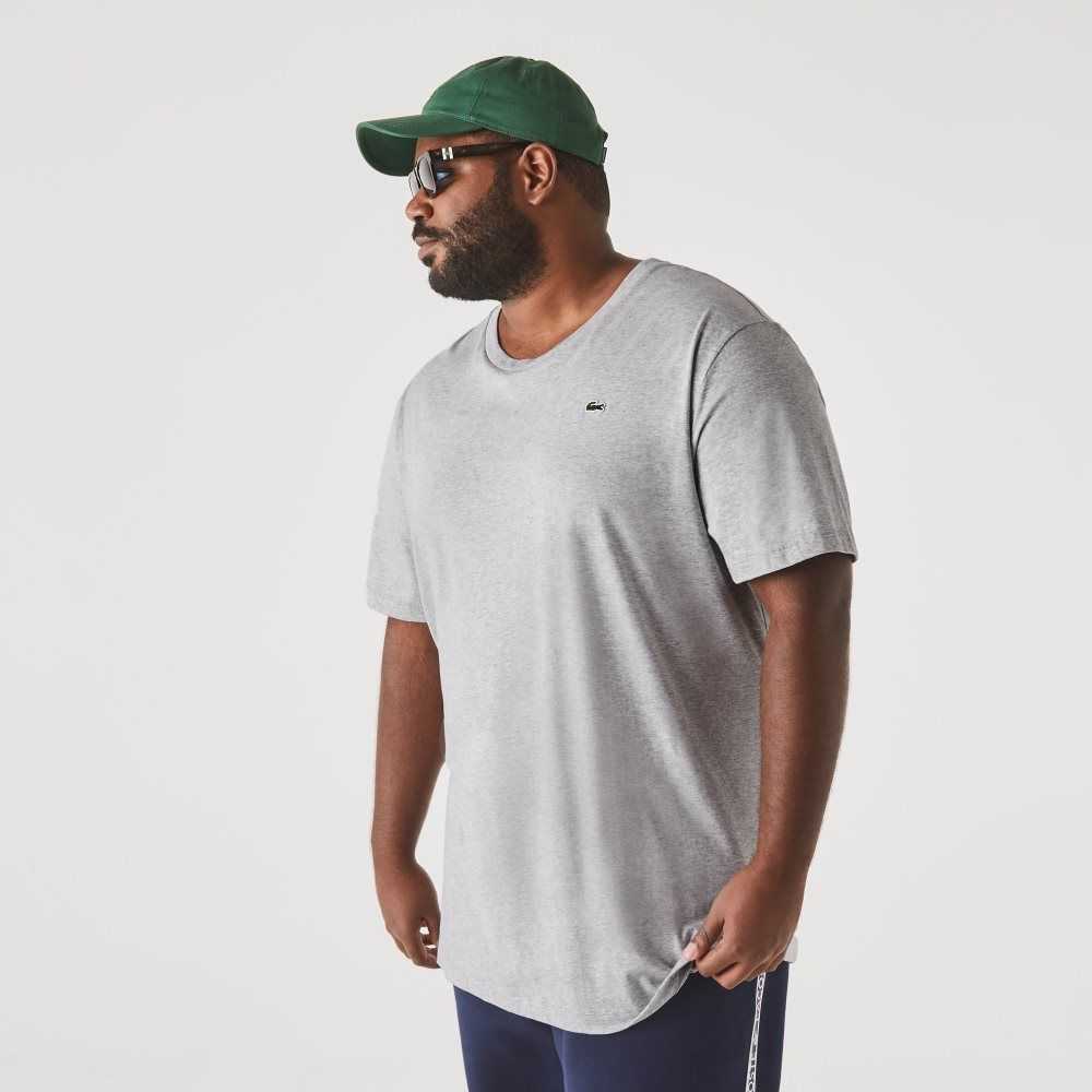 Grey Chine Lacoste Tall Fit Pima Cotton Jersey T-Shirt | ZBLEFV-342