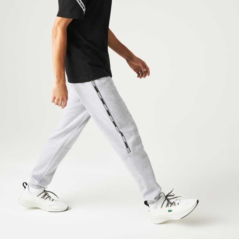 Grey Chine Lacoste Tapered Fit Branded Trackpants | SUTBMP-216