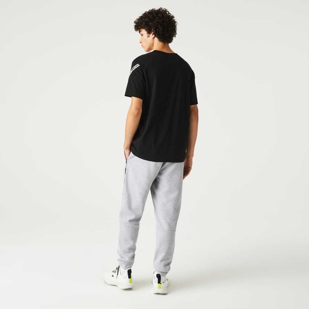 Grey Chine Lacoste Tapered Fit Branded Trackpants | SUTBMP-216