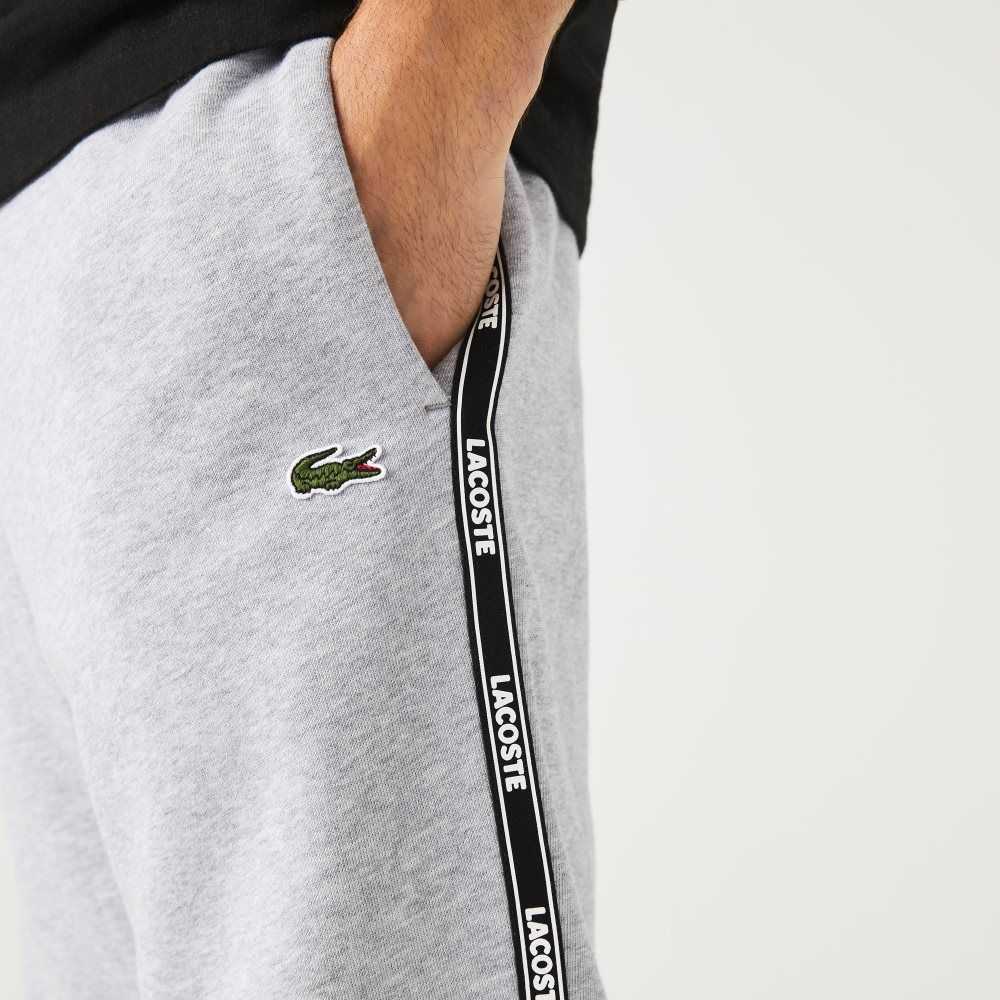 Grey Chine Lacoste Tapered Fit Branded Trackpants | SUTBMP-216