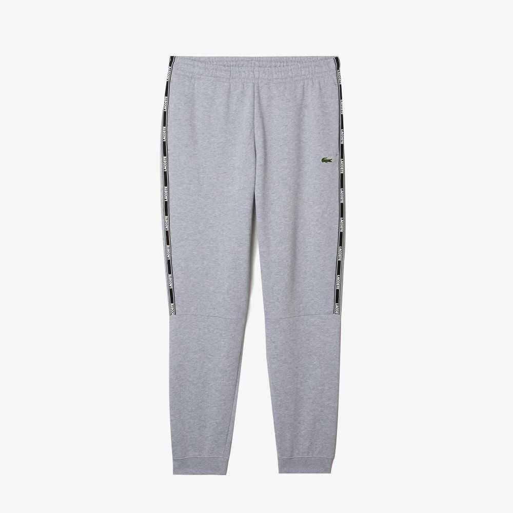 Grey Chine Lacoste Tapered Fit Branded Trackpants | SUTBMP-216